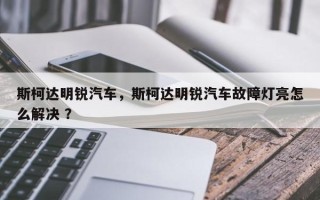 斯柯达明锐汽车，斯柯达明锐汽车故障灯亮怎么解决 ？