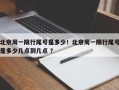 北京周一限行尾号是多少！北京周一限行尾号是多少几点到几点 ？