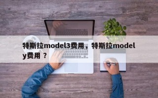 特斯拉model3费用，特斯拉modely费用 ？