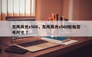 东风风光s560，东风风光s560轮胎型号尺寸 ？