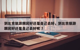 到北京旅游跟团好还是自己去好，到北京旅游跟团好还是自己去好呢 ？