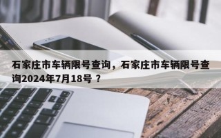 石家庄市车辆限号查询，石家庄市车辆限号查询2024年7月18号 ？