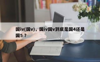 国iv(国v)，国iv国v到底是国4还是国5 ？