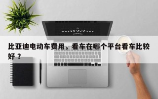 比亚迪电动车费用，看车在哪个平台看车比较好 ？